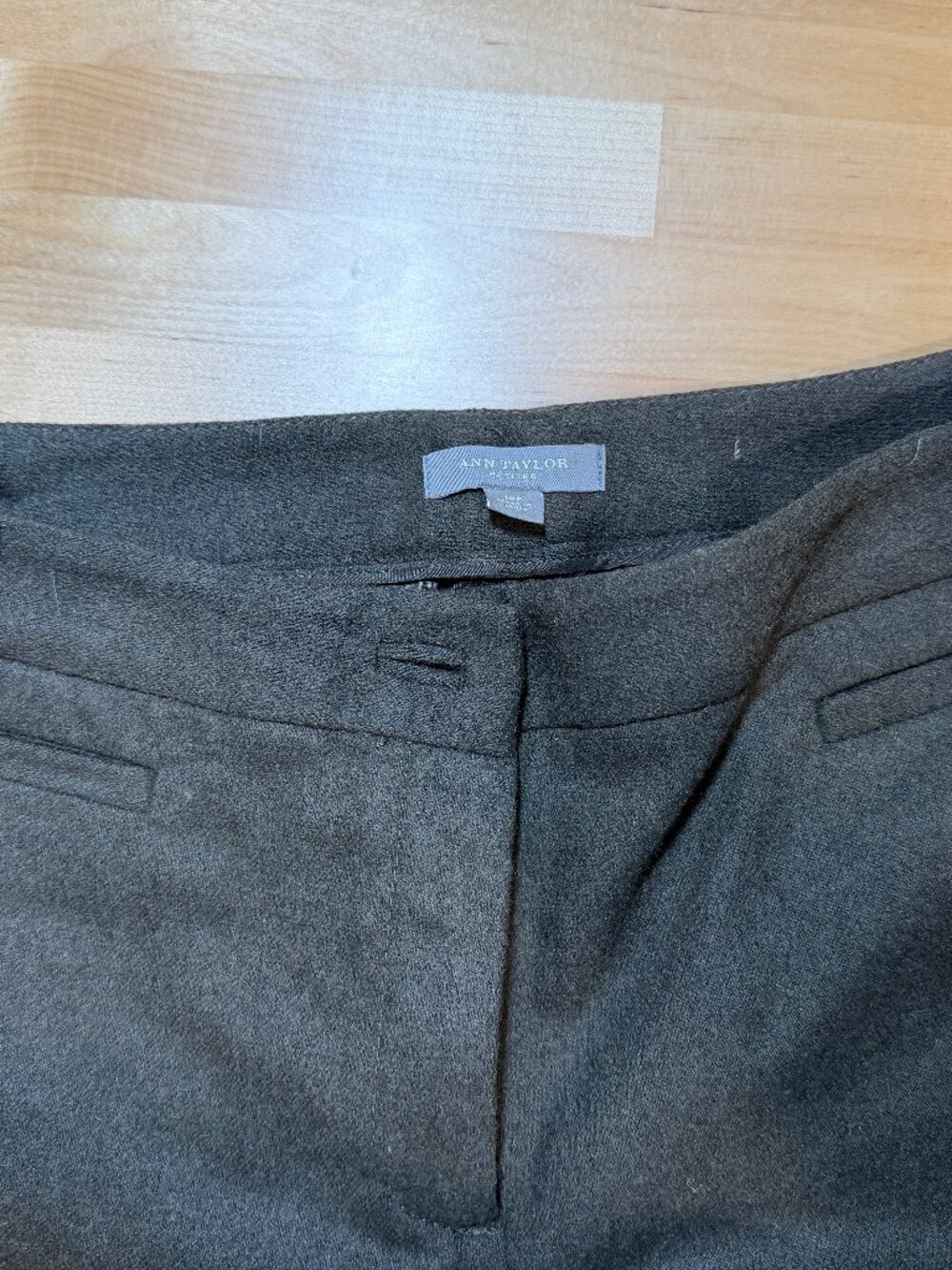 Ann Taylor Gray/Green Wool Blend Tailored Trouser Pants Petite 10P